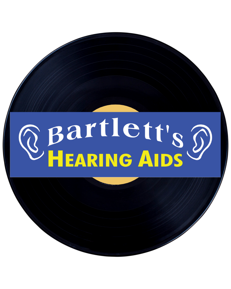 Blue Bartlett's Hearing Aids Logo on record